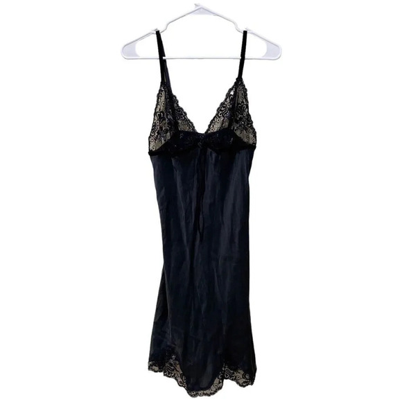 MISS NAORY of Italy Black Silk Blend Beaded Lingerie Slip US Size Small - Picture 1 of 7